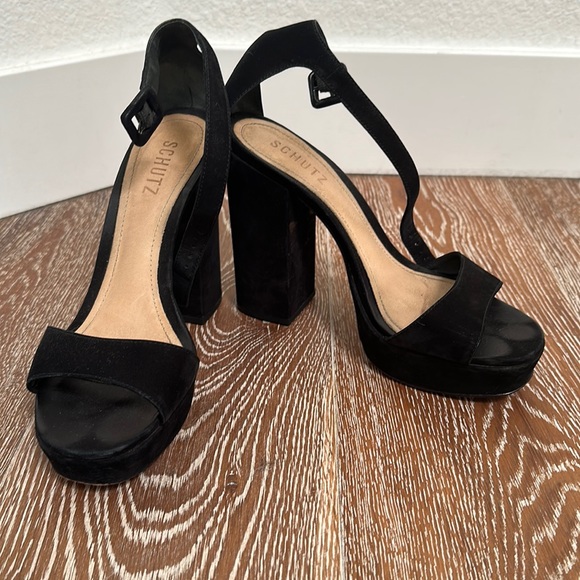 SCHUTZ Shoes - Schutz Platform Black Suede Heels size 7